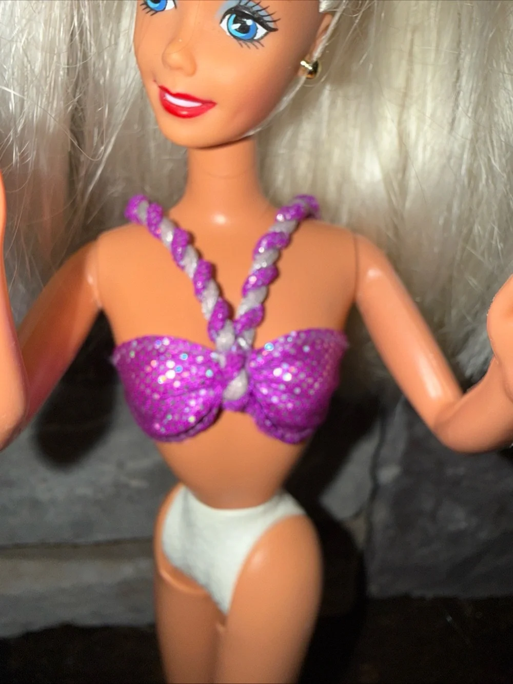 Barbie Vintage pink sparkle bikini top